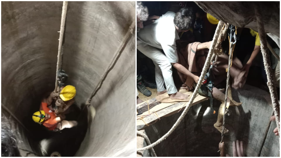 young man came out alive after 12 hours from 130 feet deep well in barmer