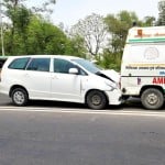 घटना के बाद क्षतिग्रस्त वाहन