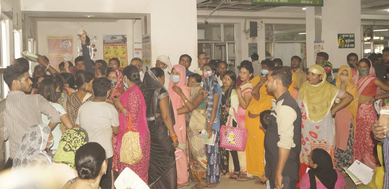 Crowd of patients gathered in OPD of BK Hospital