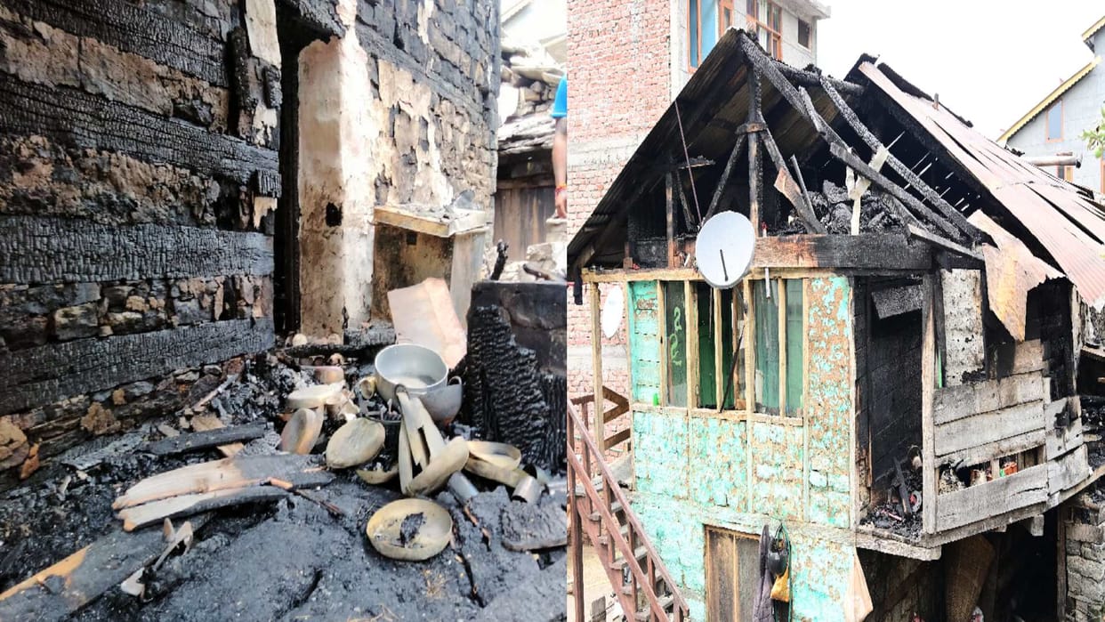 Fire breaks out in wooden house in manali himachal, loss of 50 lakhs