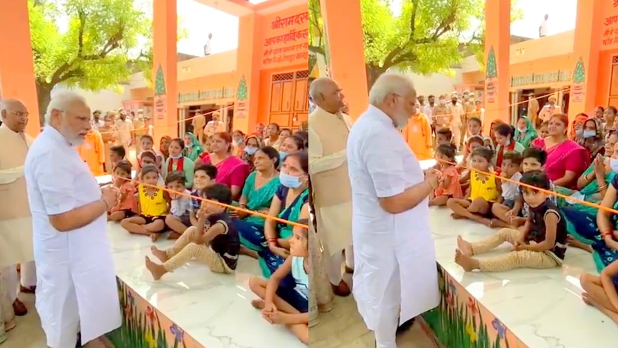 In Paraunkh, the Prime Minister interacted with the children, said- My village is in Kashi, I came to your village, you come to my village