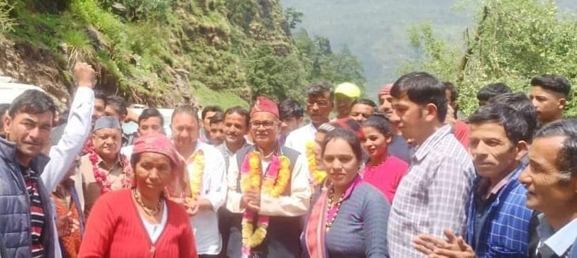 People feel haapy beacause the van reached to village.