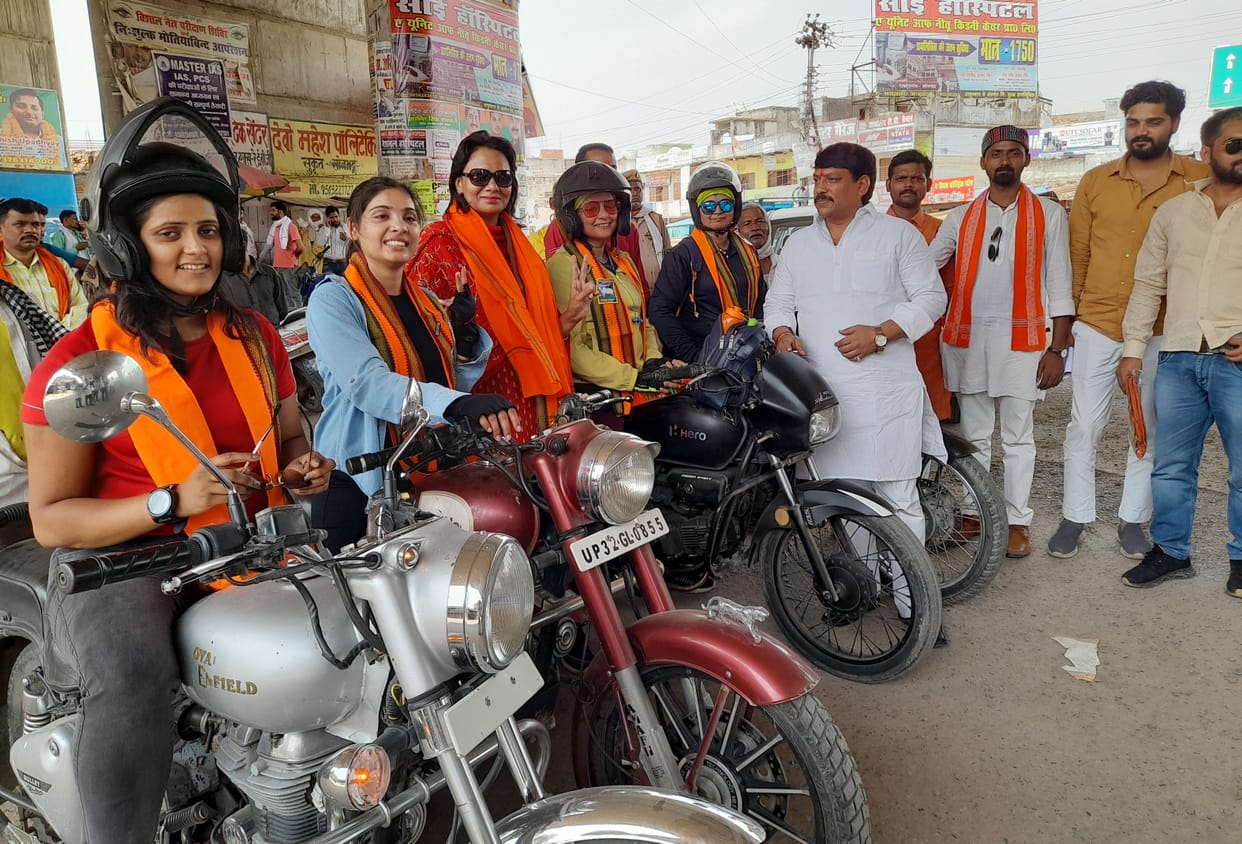 Women bikers reached Sonbhadra from Lucknow to promote tourism