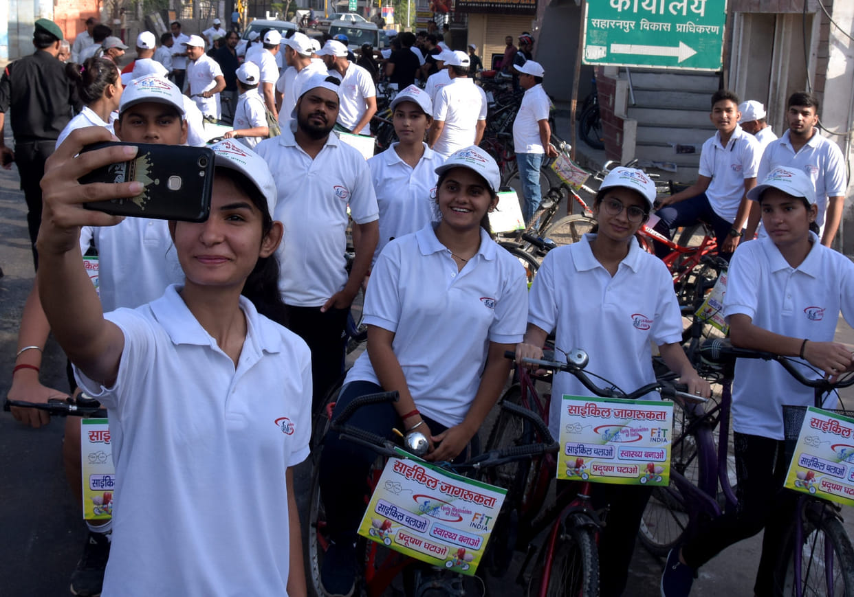 The message of health and cleanliness was given by taking out a cycle rally