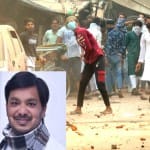 पथराव करते उपद्रवी और हयात जफर हाशमी
