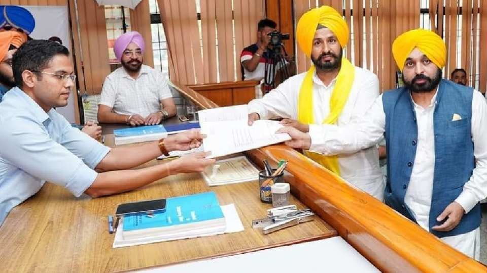 Gurmail Singh and Simranjit Singh Mann filed nomination papers for Sangrur Lok Sabha by election