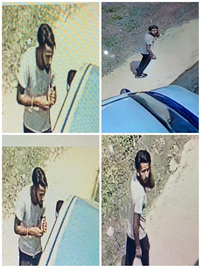 A miscreant caught on CCTV camera