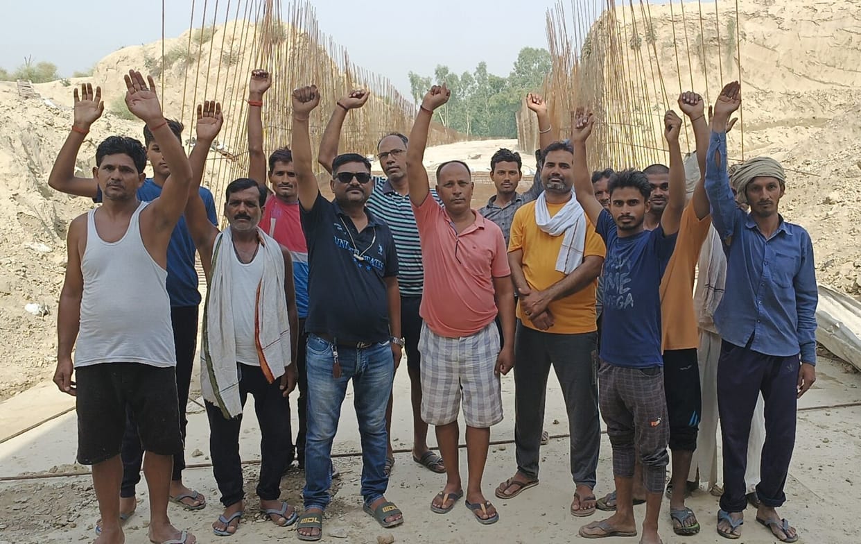 Protest against railway
