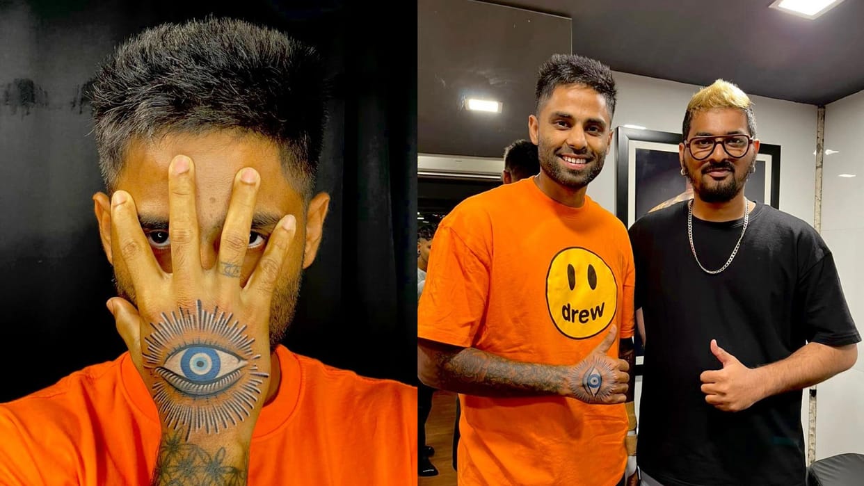 Surya Kumar Yadav Shares Photo of his Davil Eye tatoo Mumbai Indians appriciates