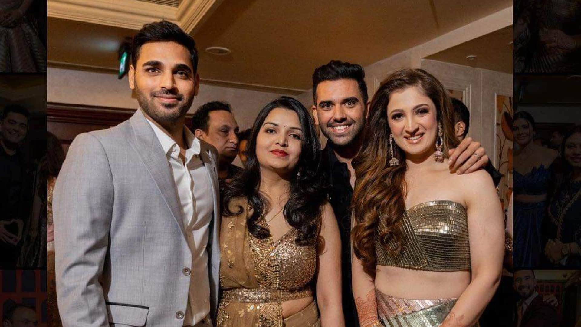 Deepak Chahar Wedding photos Suresh raina and Anurag Thakur joins Reception