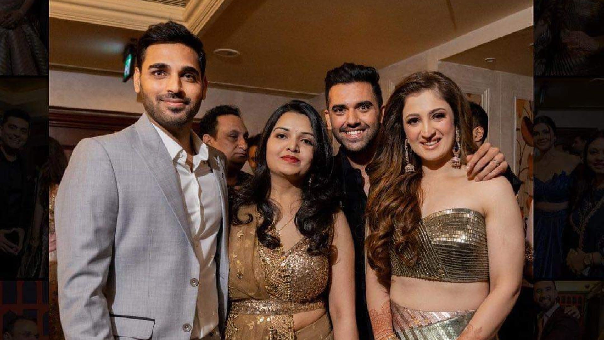 Deepak Chahar Wedding photos Suresh raina and Anurag Thakur joins Reception