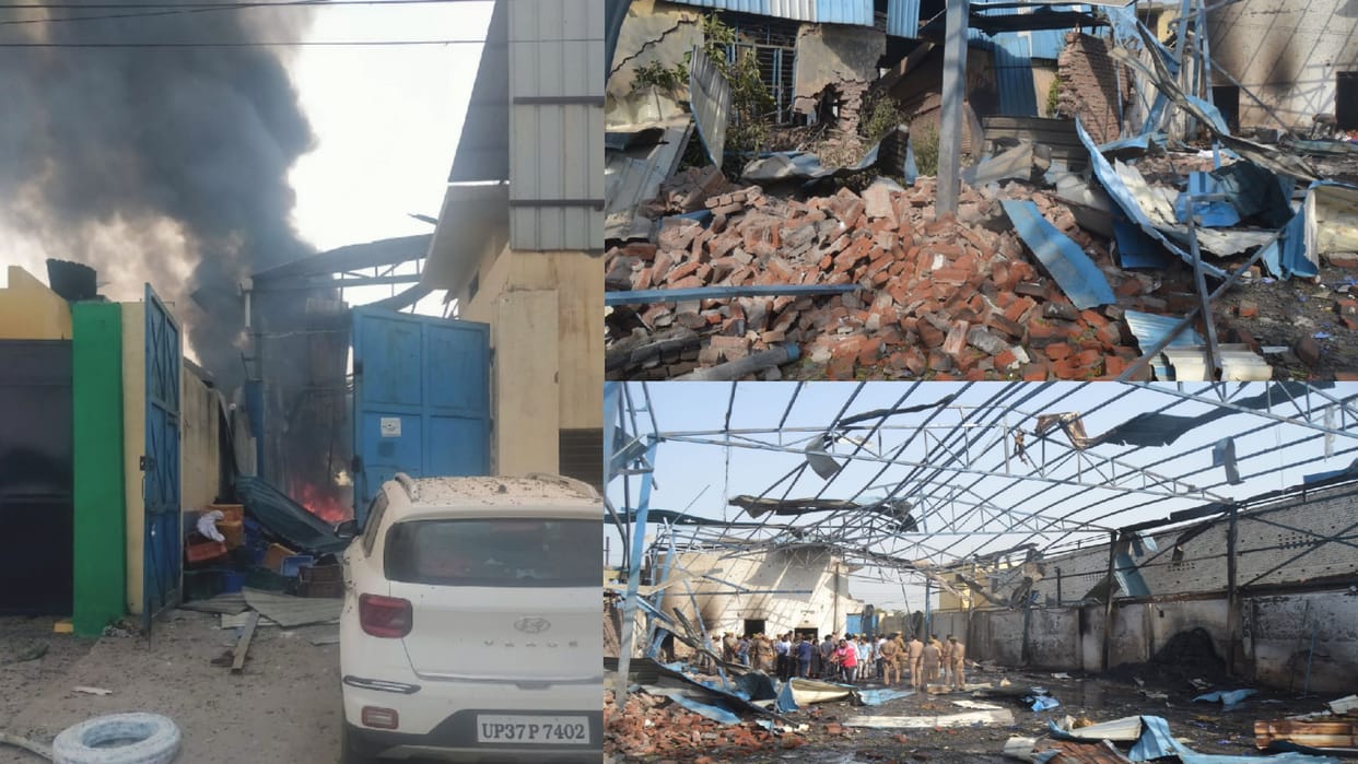 Explosion in Factory Explosion in illegal firecracker factory in hapur, 12 workers killed