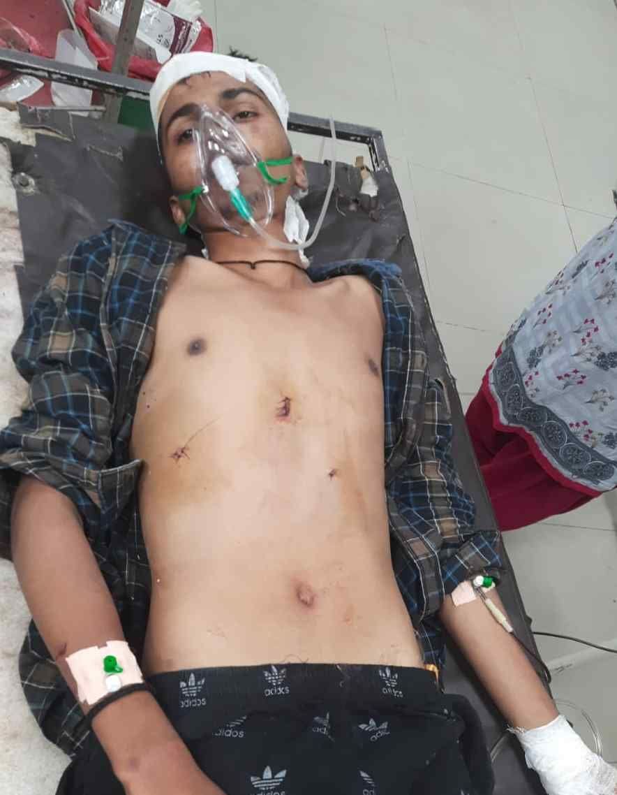 The young man was stabbed in the doorway
