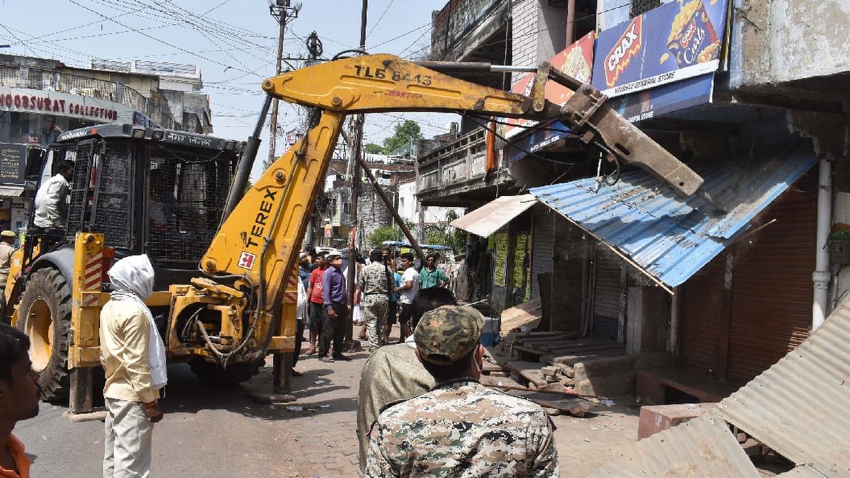 Public anger erupted in front of PDA bulldozer in Katra