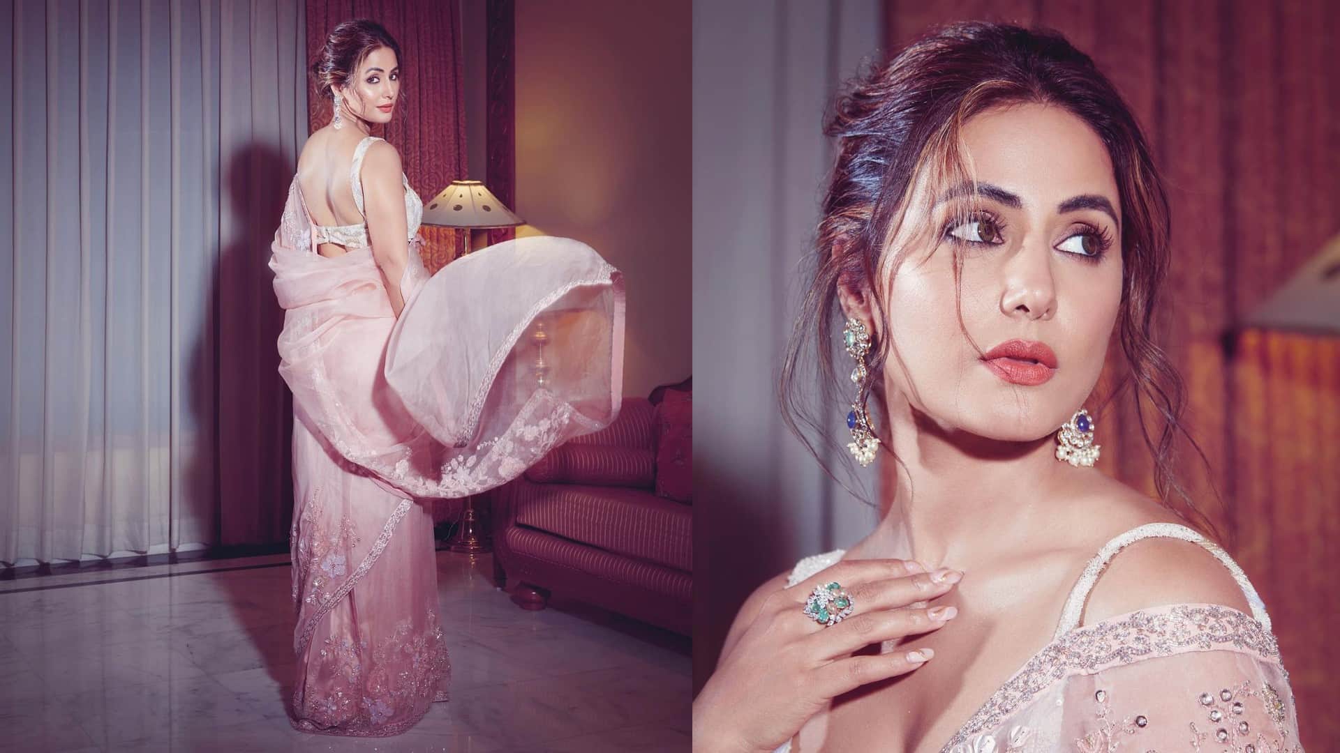 TV Actress Hina Khan's Glamorous Look in White Bell Bottom Dress Photo Shared on Social Media News in Hindi