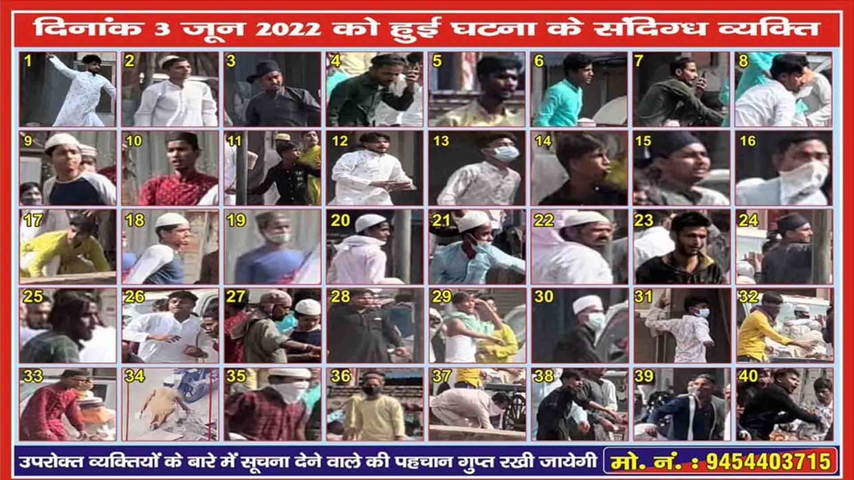 Kanpur Violence: Poster of 40 suspects involved in violence on the basis of CCTV footage released