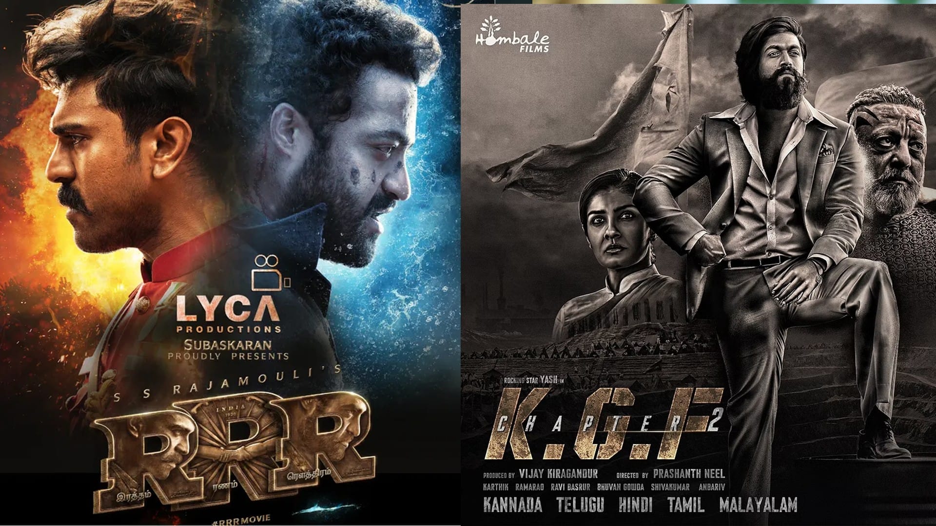 Bollywood VS South Cinema Box Office Collection: KGF chapter 2 and RRR Contributed more than hollywood, marathi, punjabi
