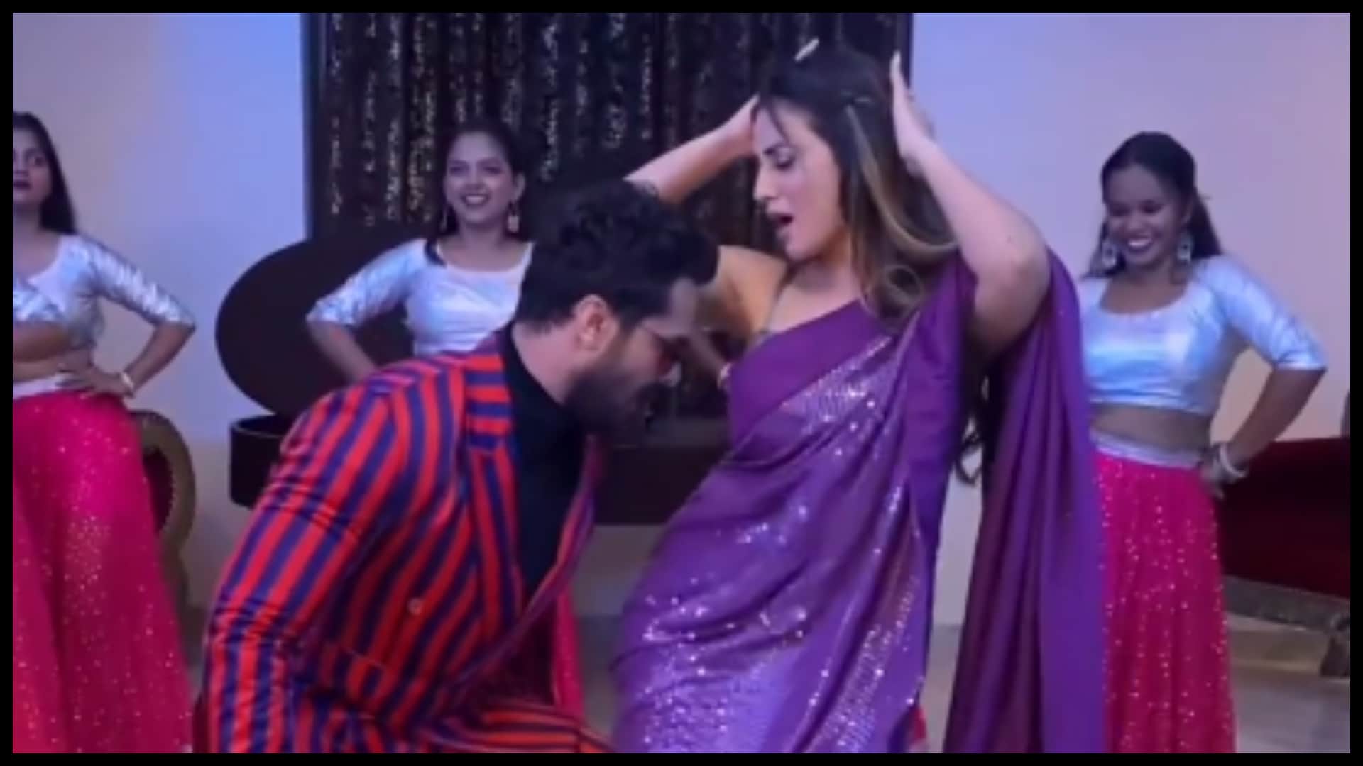 Bhojpuri: Khesari lal yadav dances with akshara singh on song aaja reel pe dekhawatani watch viral video here