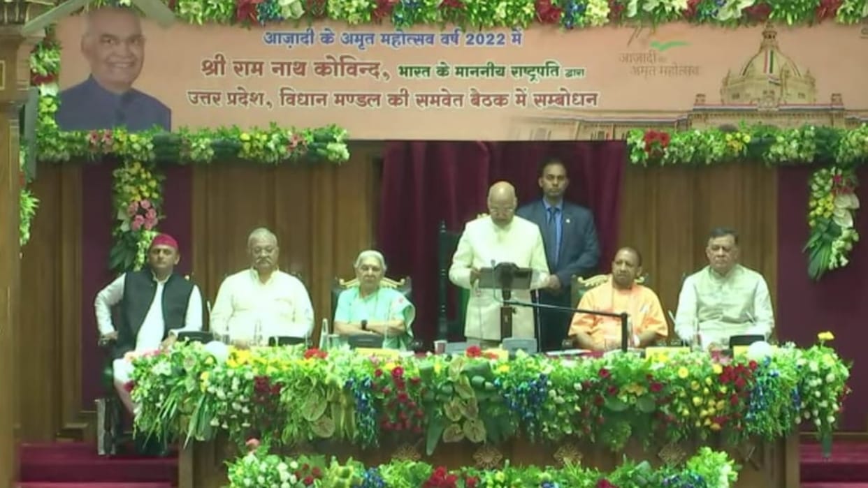 President Ramnath Kovind addressed UP Vidhanmandal in Lucknow.