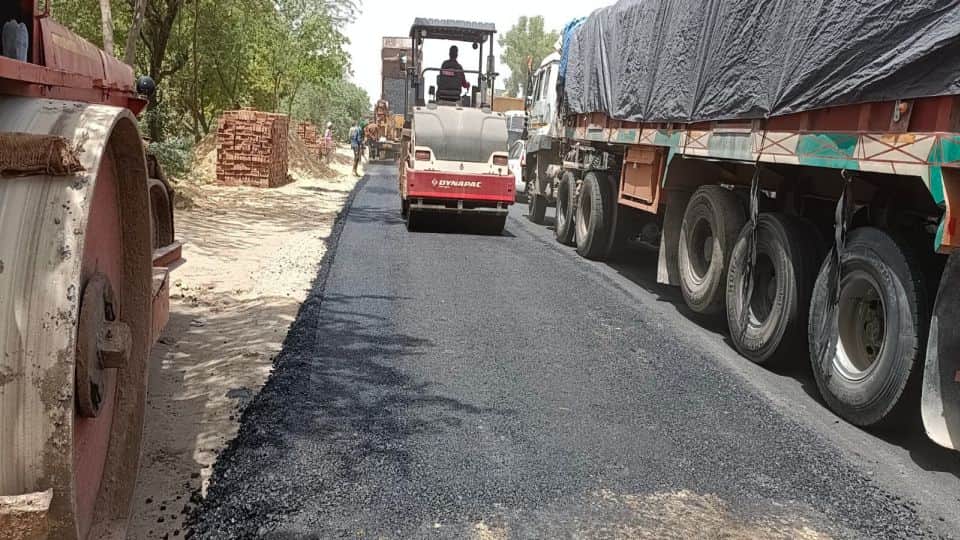 CM Yogi Adityanath Mathura Visit road built overnight before Chief Minister visit in mathura
