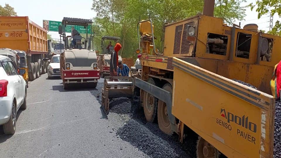 CM Yogi Adityanath Mathura Visit road built overnight before Chief Minister visit in mathura
