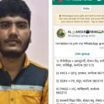 गिरफ्तार किया गया युवक राज मुहम्मद व वाट्सएप के स्क्रीन शॉट।