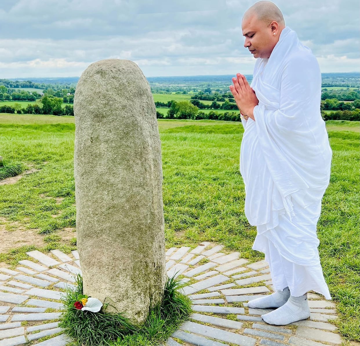 Bhaiji reached Ireland and visited the stone age Shivling