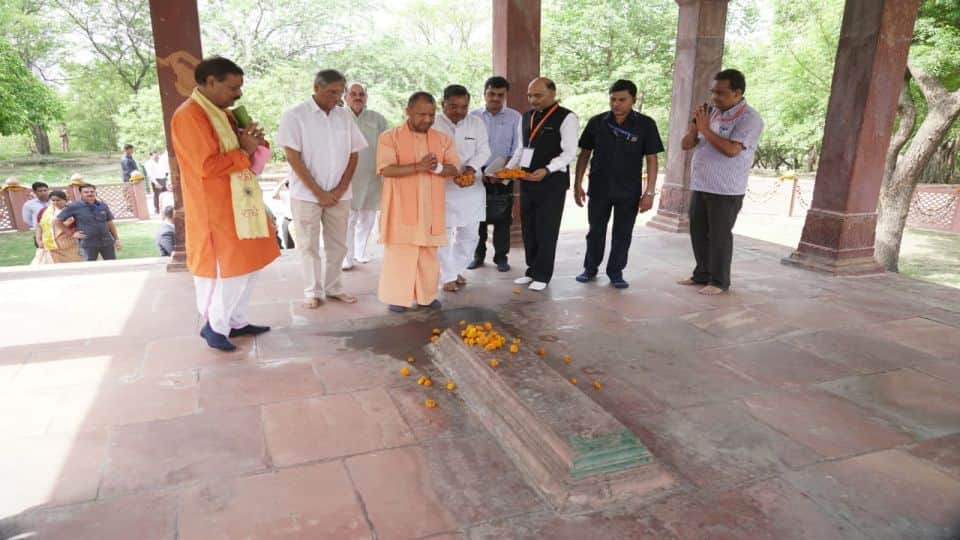 CM Yogi Adityanath Mathura Barsana Visit photos