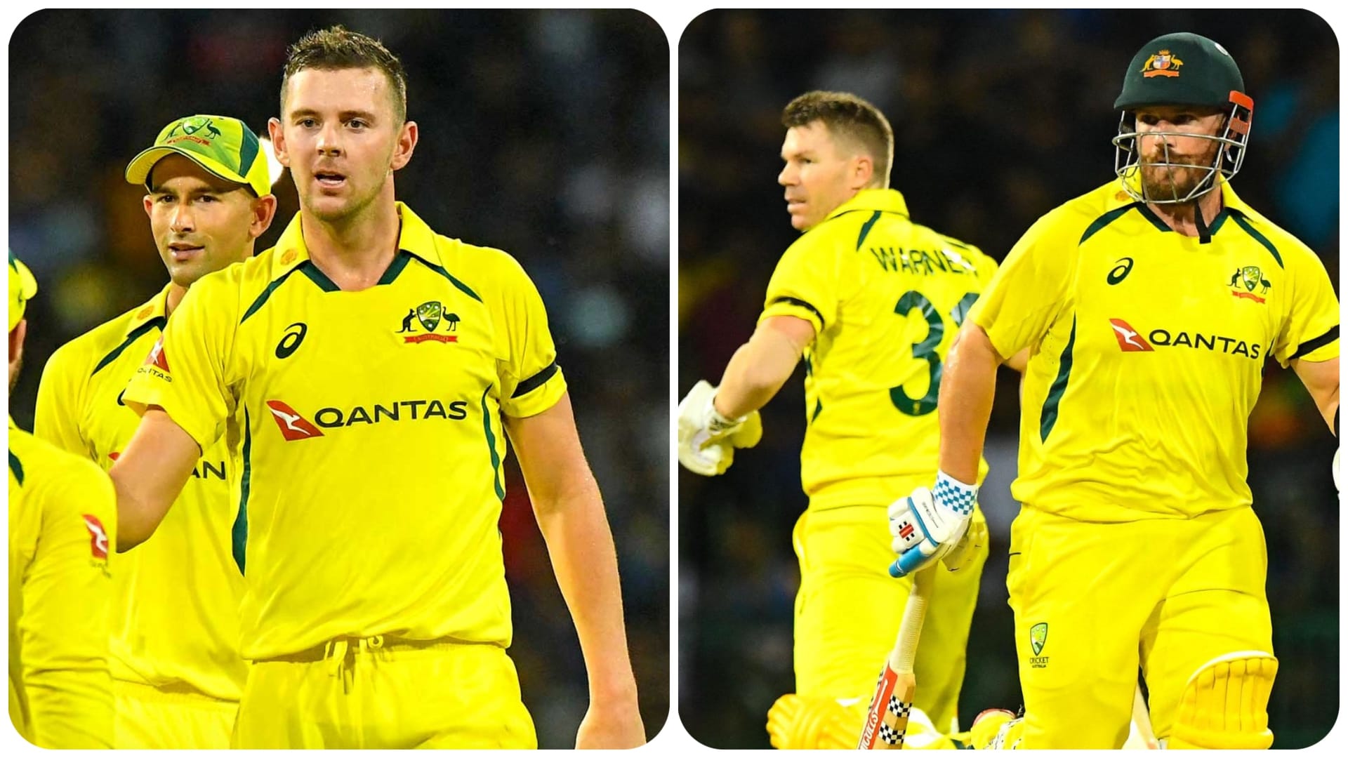 SL vs AUS 1st T20I Australia beats Sri Lanka by 10 wickets Josh Hazlewood David Warner and Aaron Finch are heroes of victory