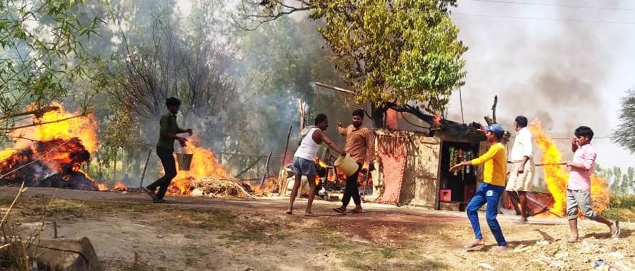 fire accident in dharmapur village