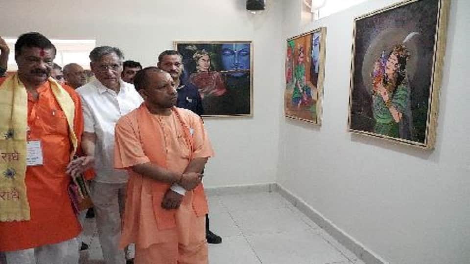 CM Yogi Adityanath visited samadhi site of Krishna Bhakt Raskhan and Taj Bibi located at Ramnareti on banks of Yamuna Mathura