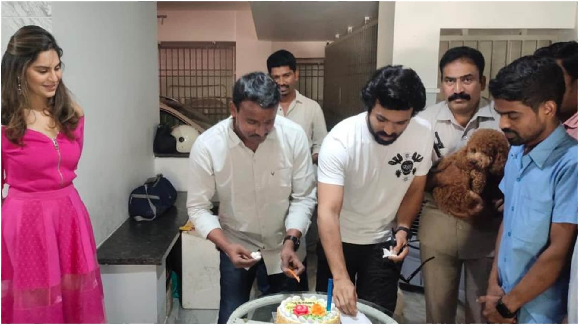 Ram Charan Celebrates His Driver Naresh Birthday With Wife, See Photos