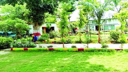 Headmaster Mohammad Shahid prepared garden at school in firozabad