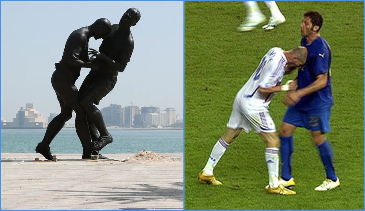 FIFA World Cup 2022: Qatar To Put Zinedine Zidane Headbutt Statue Back On Show For 2022 FIFA World Cup in Doha