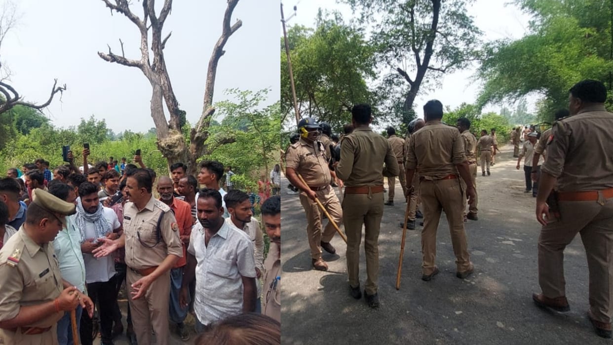villagers got agitated after a murder in bikapur Ayodhya.