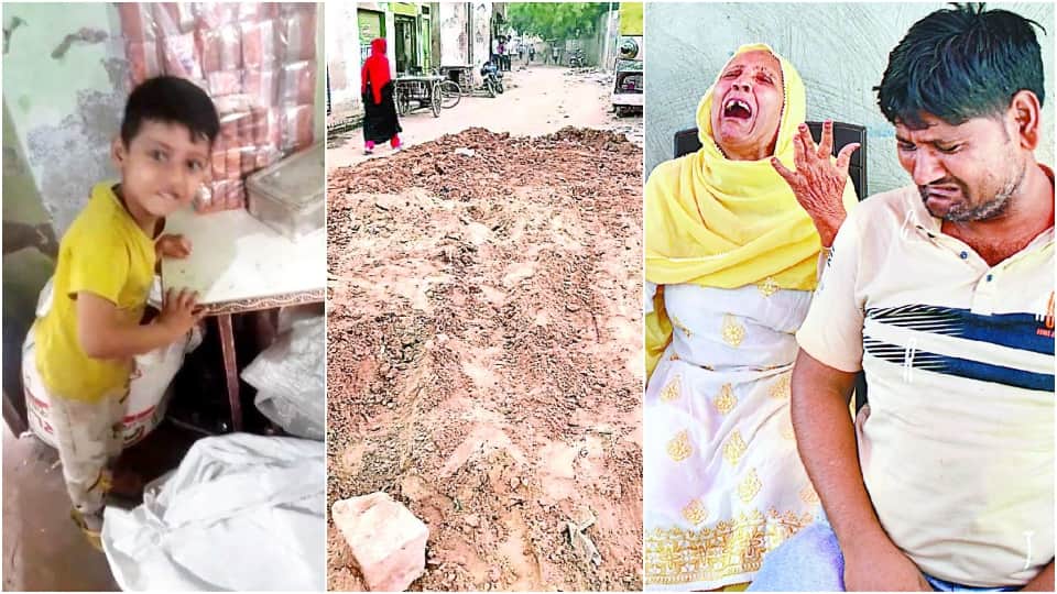 police got the pit filled on road after six year old boy death in agra