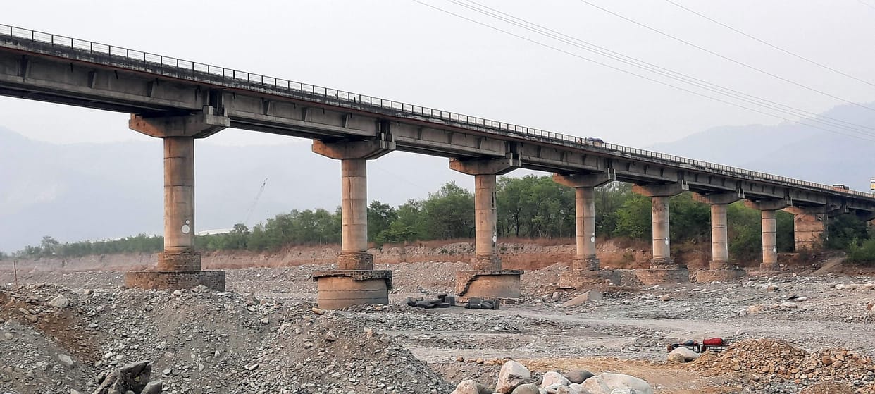 It is difficult to have protective work of Gaula bridge in this monsoon.