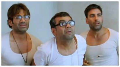 Hera Pheri 3 Akshay kumar suniel shetty paresh rawal in character getup first pic viral from film shooting set