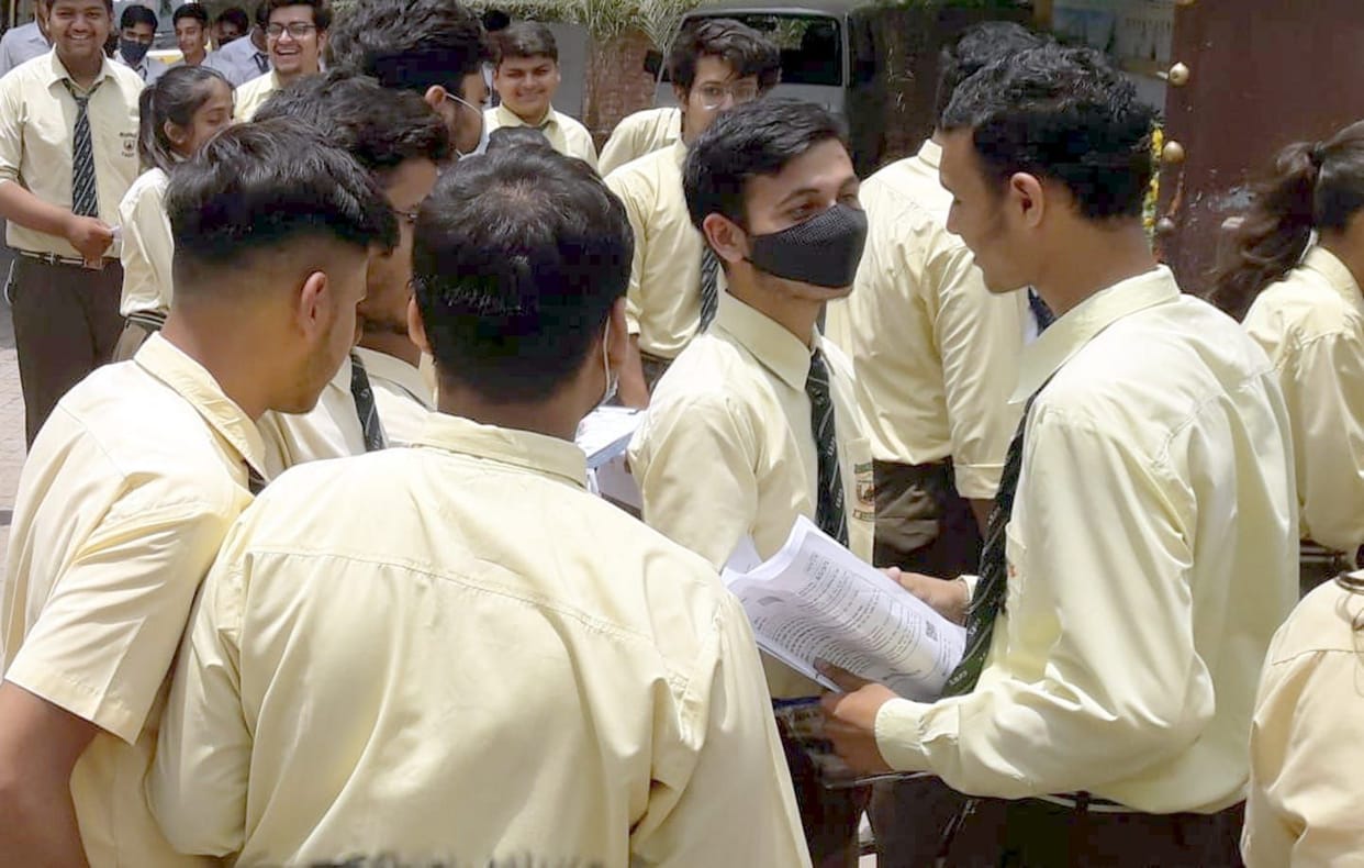 Happy faces seeing the easy question paper of 12th maths