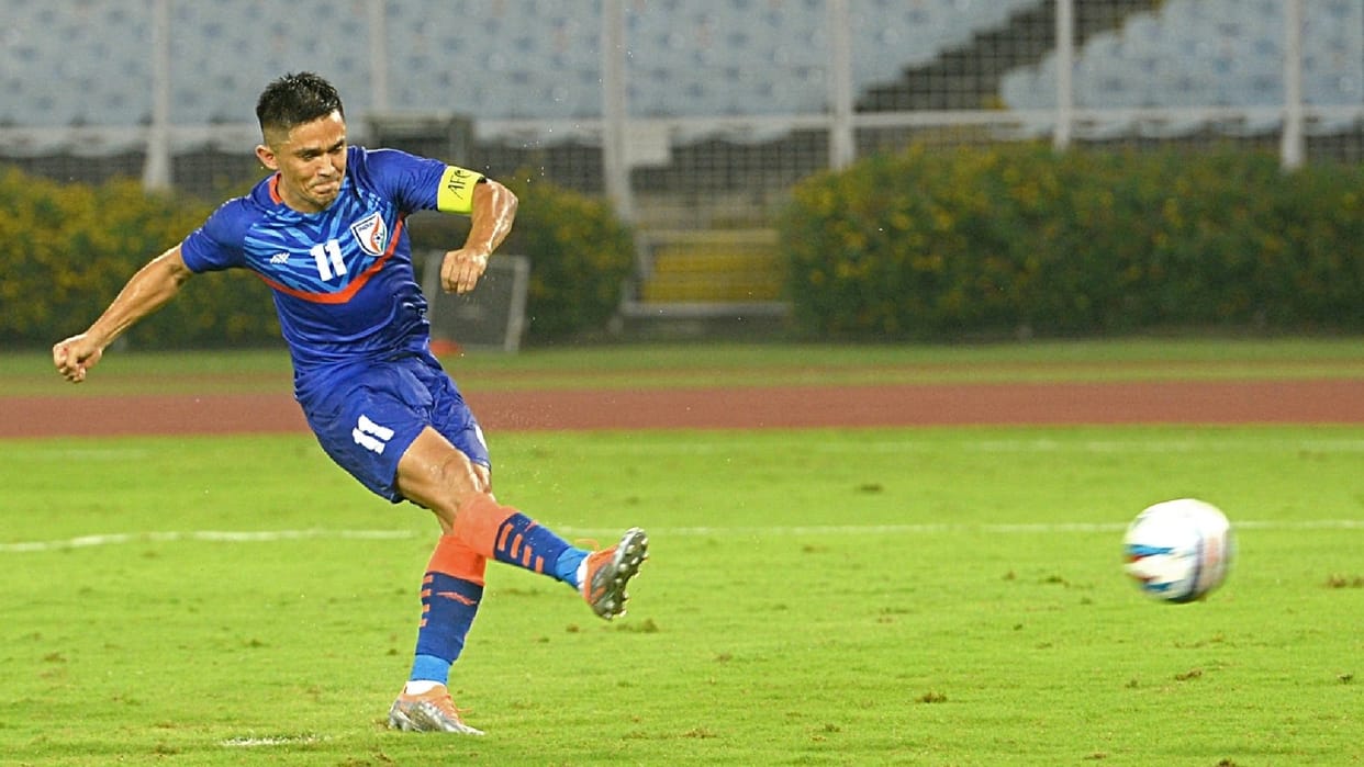 AFC Asian Cup qualification India beat Cambodia 2-0 captain Sunil Chhetri scored two goals