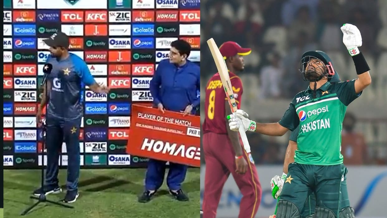 Pakistan Captain babar Azam gives his man of the match award to Khushdil Shah wins million hearts