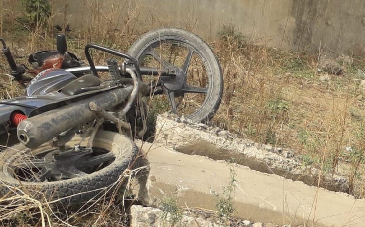 Road Accident in varanasi son killed and mother injured after Bike hit by dumper