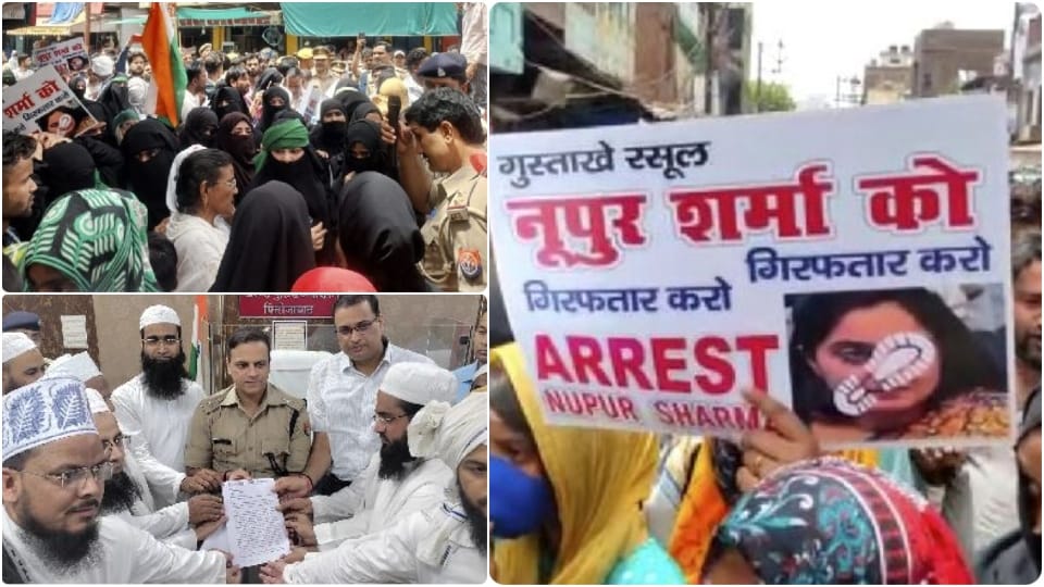 muslim women protest against nupur sharma in firozabad