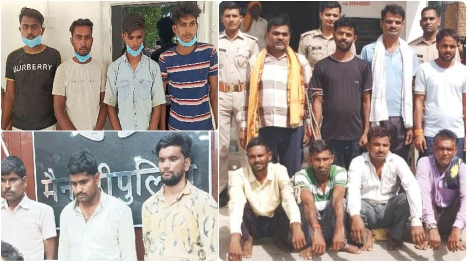 Mainpuri police action aginst criminals 17 arrested including robbers warranties and vehicle thieves