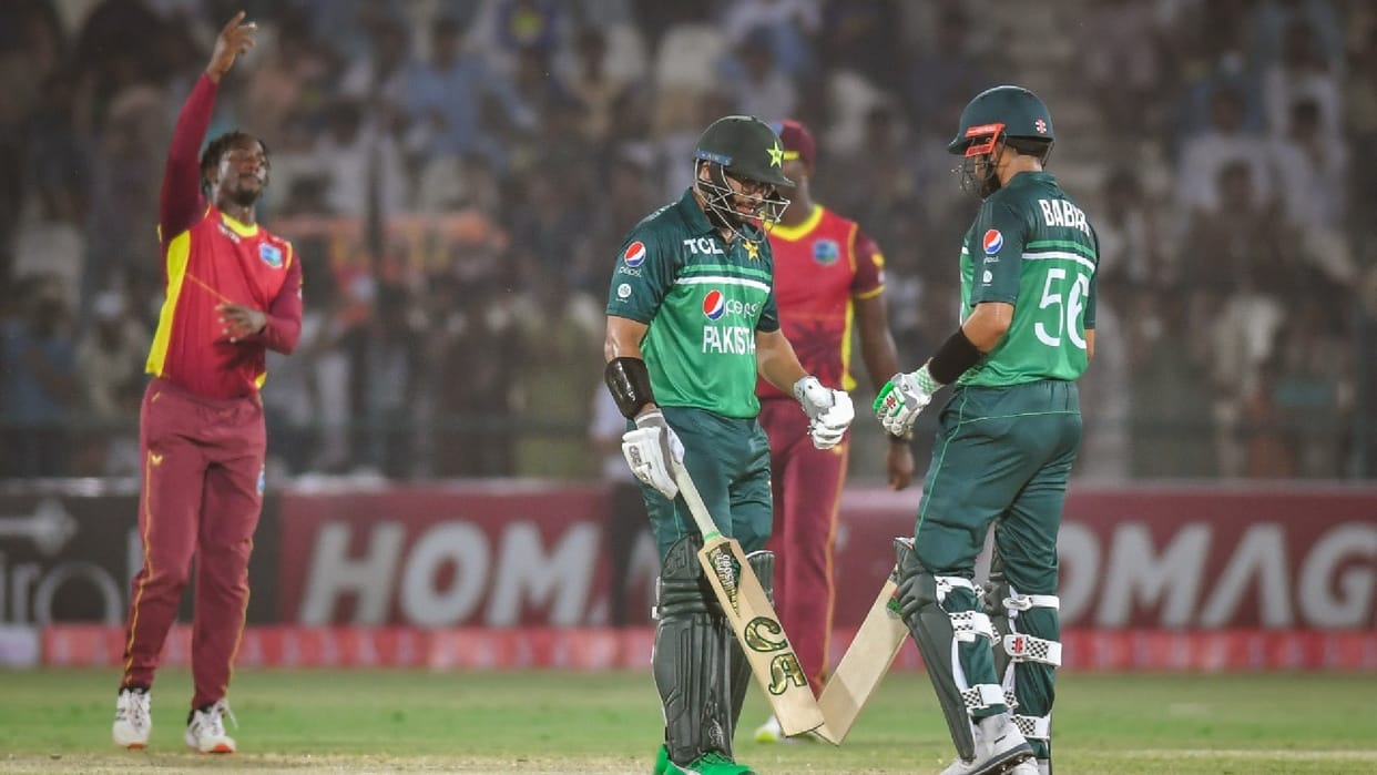 PAK vs WI Pakistan beats West indies by five wickets in first ODI babar Azam scored 17th ODI Century