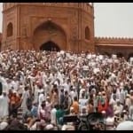 जामा मस्जिद के बाहर मुसलमानों का प्रदर्शन