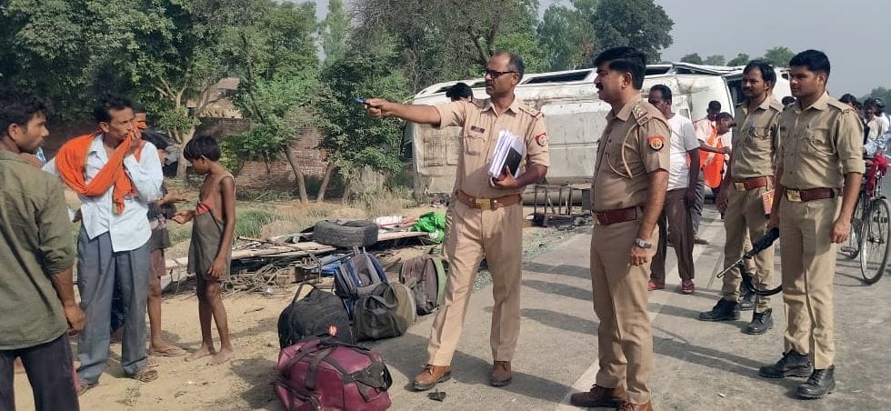 Uncontrollable bus overturns, 15 people injured