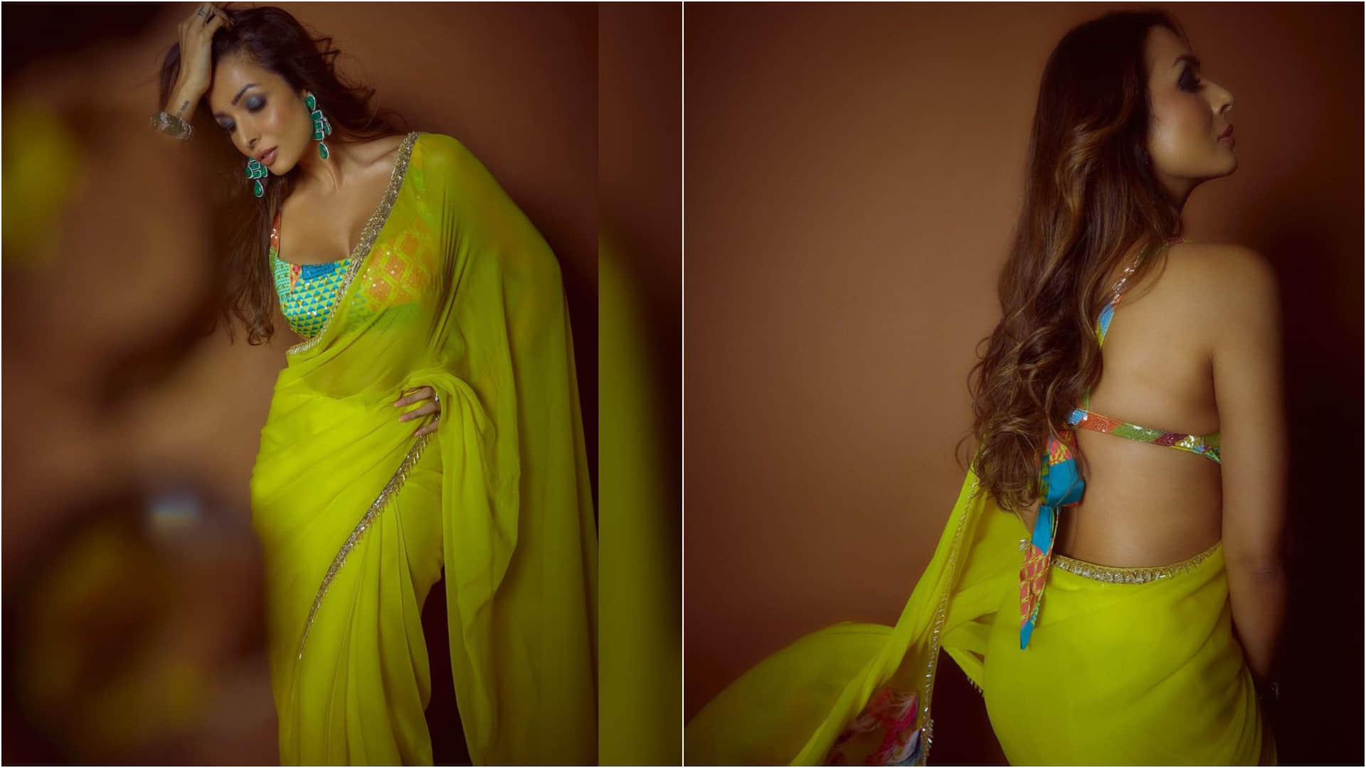 malaika arora sizzling hot look in saree