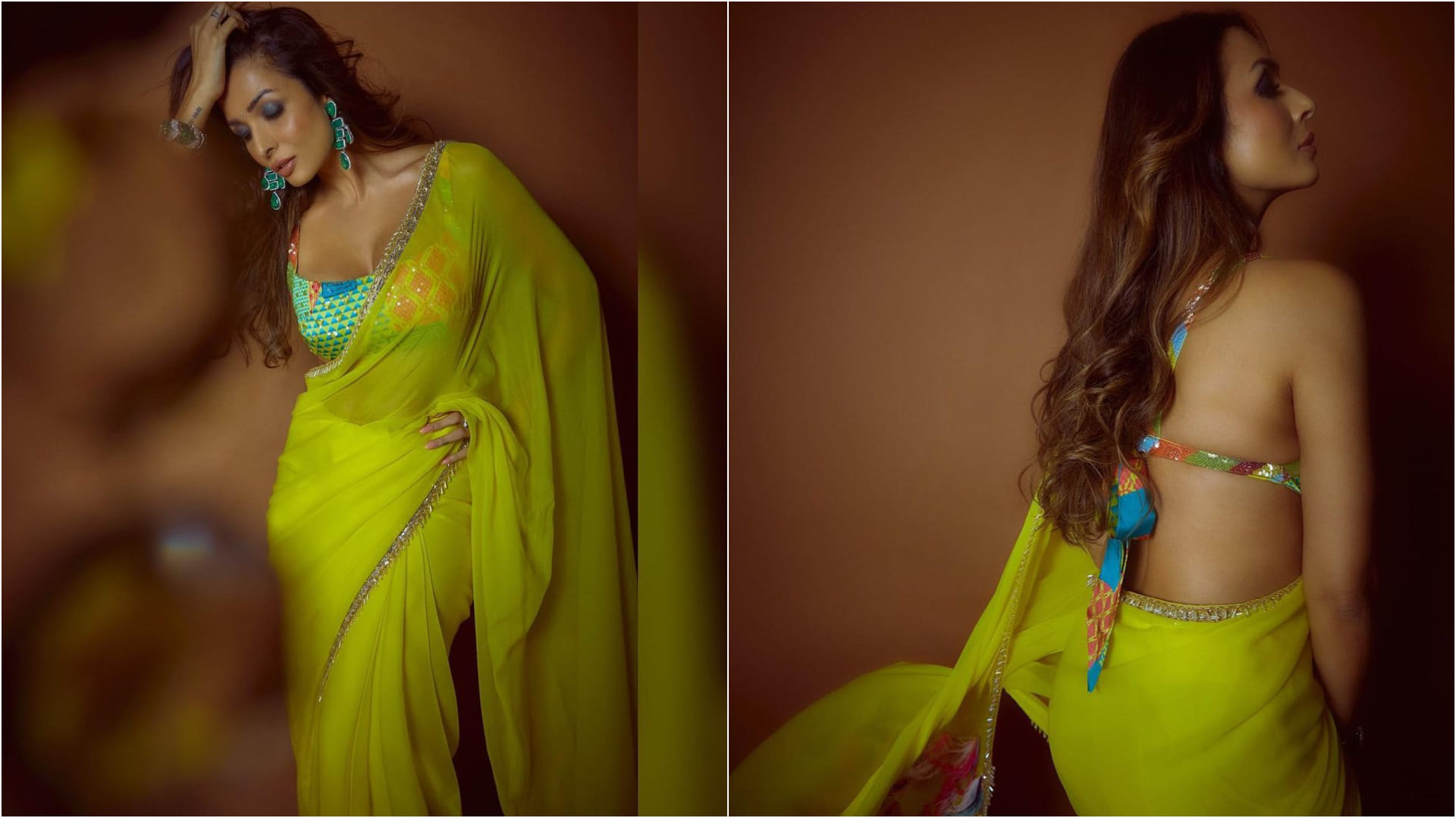 malaika arora sizzling hot look in saree