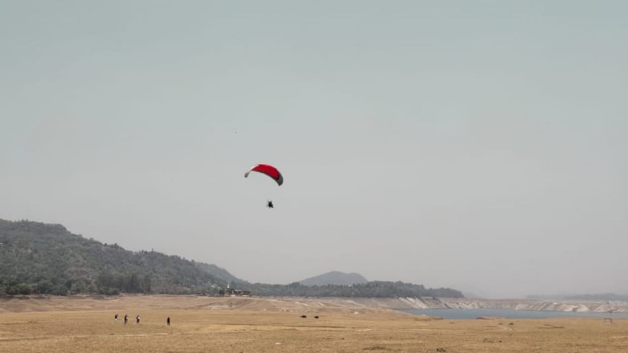 Paramotor Gliding first time in Androli Una himachal pradesh
